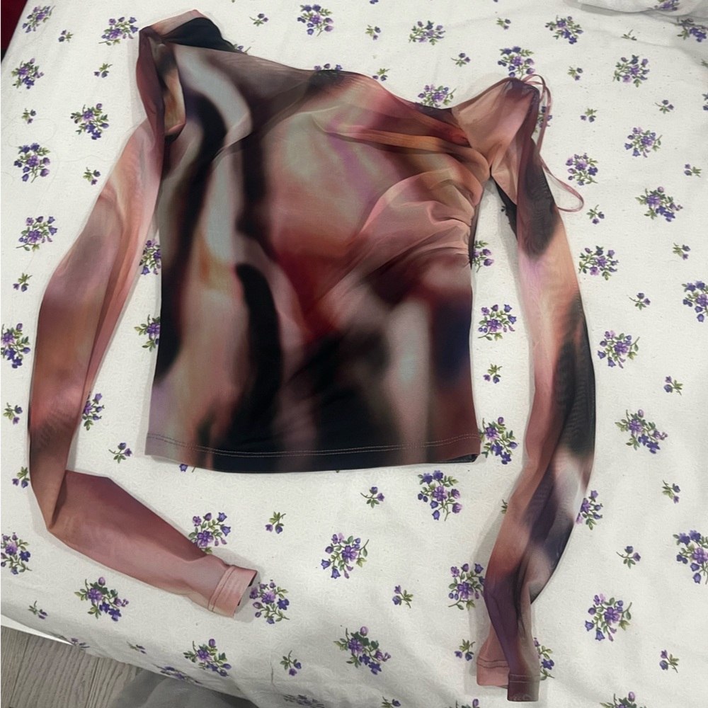 Bershka Pink and Black Long Sleeve Tee (worn once)